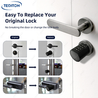 Cylindre de serrure intelligent antivol de qualité supérieure Euro TTlock avec application, empreinte digitale et mot de passe pour porte, serrure à mortaise intelligente