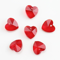 Zhubi 14mm amour coeur perles de verre diverses perles de cristal colorées pour la fabrication de bijoux Transparent Multi couleurs pendentif lustre