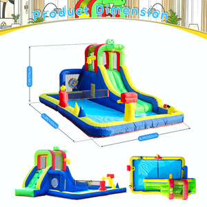 Comercial niños fiesta húmedo seco inflable Casa de rebote tobogán de agua gorila Combo con <span class=keywords><strong>piscina</strong></span> de salpicaduras, escalada, soplador, cesta, Diana - Product Image 4