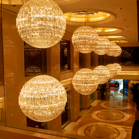 Lustre en cristal d'ingénierie hôtelière personnalisé, LED à intensité variable, garantie 5 ans, éclairage de villa, hall, escalier, lampe suspendue
