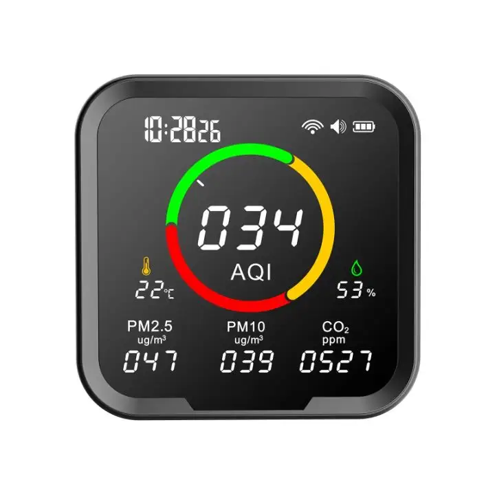 Nieuwste Wifi Luchtkwaliteit Monitor Kooldioxide Detector Pm2.5 Pm10 Aqi Meter Luchtkwaliteit Sensor