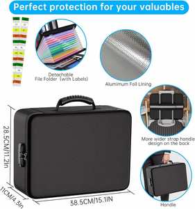 Bolsa de Seguridad Portátil OEM para el Hogar, Viajes y Oficina, de 4 Capas, Ligera, Duradera, Aislada, Ignífuga, Impermeable, con Cierre de Cremallera y 13 Bolsillos - Product Image 3