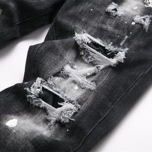 Pantalones Vaqueros Desgastados Estilo Y2K para Hombre 2025 - Pantalones Ajustados de Mezclilla con Roturas y Salpicaduras de Pintura, Estilo Hip-Hop Urbano - Product Image 4