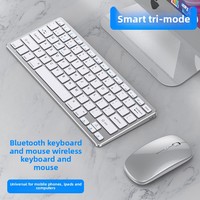 Ensemble clavier et souris ergonomique rechargeable 2,4G+ pour PC de bureau, ordinateurs portables, iPad et smartphones