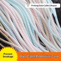 Protector de Cable USB de TPU, Fácil de Guardar, Color Macaron, en Espiral, Anti-Rotura, Venta al Por Mayor