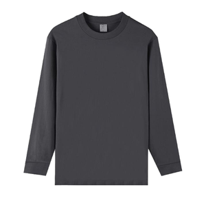 260g Pure Cotton Crew Neck <b>Long</b> Sleeved T-shirt Blank Soft <b>Tshirts</b> Personalized Customized Wholesale Simple T shirt for Unisex - Product Image 4