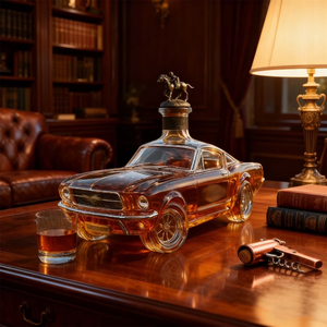 Bình rượu thủy tinh trong suốt thủ công hình xe Mustang bán buôn để đựng rượu whisky, trang trí quầy rượu - Product Image 2