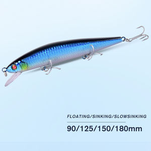 Señuelo de Pesca Tipo Minnow de Hundimiento Rápido, 90mm/125mm, para Lubina, Lucioperca y Salmón, Aparejos de Pesca de Agua Salada con Anzuelos, Cebo Artificial - Product Image 1