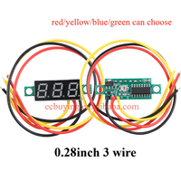 0.28 0.36 pouces DC LED voltmètre numérique 0-100V voltmètre 2 3 fils Auto voiture Mobile puissance testeur de tension détecteur