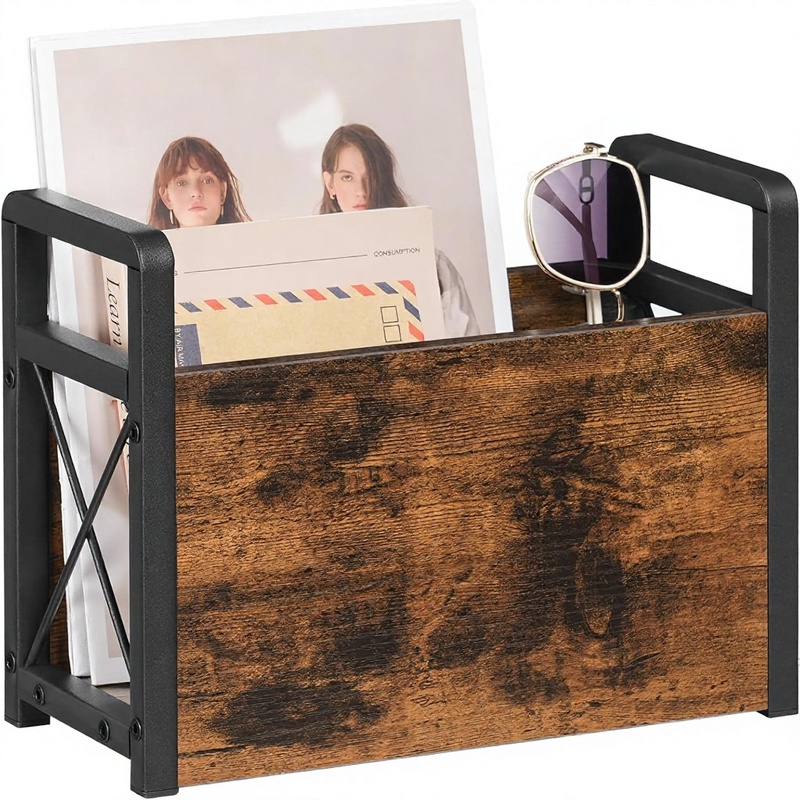 Floor Standing Metal Magazine Holder Non
