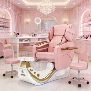 Luxury Nail Salon Foot Spa <b>Chair</b> Adjustable <b>Vibration</b> Copper Glass Customizable Colors Modern Design Pipeless Drainage System - Product Image 6