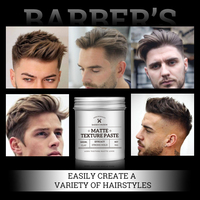 La pâte de texture mate d'argile de style de cheveux sans brillance à base d'eau parfaite absorbe rapidement
