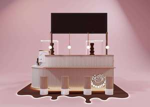 Kiosque à chocolat moderne personnalisé LUX avec éclairage LED, design de boutique de vente au détail pour centre commercial, stand d'îlot pour la vente de chocolat - Product Image 5