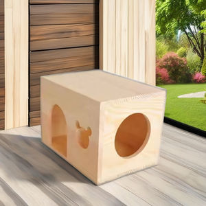 บ้านแมวไม้พับได้ทำจากไม้ลายสัตว์บ้านแมวแข็งออกแบบอย่างสวยงาม - Product Image 5