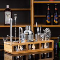 Ensemble de shakers à cocktails en acier inoxydable, kit d'outils de bar professionnels, boîte cadeau avec logo personnalisé, fabricant OEM, vente en gros