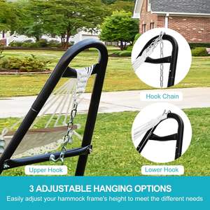 स्टील हैममॉक फ्रेम स्टैंड 2 व्यक्ति हथौड़ों के लिए <span class=keywords><strong>9</strong></span> से 14 फीट समायोज्य सार्वभौमिक रूप से फिट बैठता है - Product Image 3