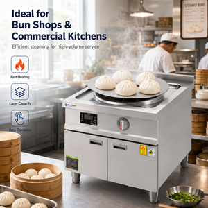 Commercial Five Hole Steaming <b>Stove</b> Stainless Steel Electric Bun Steamer with Digital Display for Restaurant Dim Sum Kitchen - Product Image 6