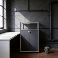 Coffre de rangement moderne connectable en acier inoxydable pour studio, chambre et salle à manger – Mini unité de rangement pour vêtements et bijoux