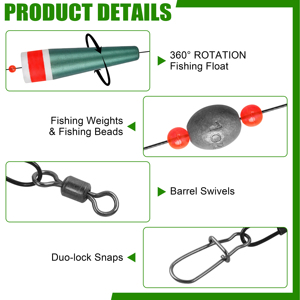 Flotadores de Corcho para Pesca en Agua Salada, Flotador con Peso para Pescar Redfish y Trucha Moteada, 15/20/30g - Product Image 4