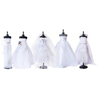 Créativité DIY Enfants Design De Mode Poupée Robe De Soirée Vêtements Couture Artisanat Kits pour Filles avec 5 Mannequins