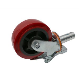 İskele 6 inç 8 inç ağır PU kauçuk cep ayarlanabilir iskele <span class=keywords><strong>Caster</strong></span> tekerlek kilitli fren ile el arabası tekerleği hint - Product Image 2