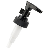 Pompe à savon en plastique ABS noir coloré 24/1CC lisse et côtelée avec clip de verrouillage, pompe à lotion en plastique pour maquillage