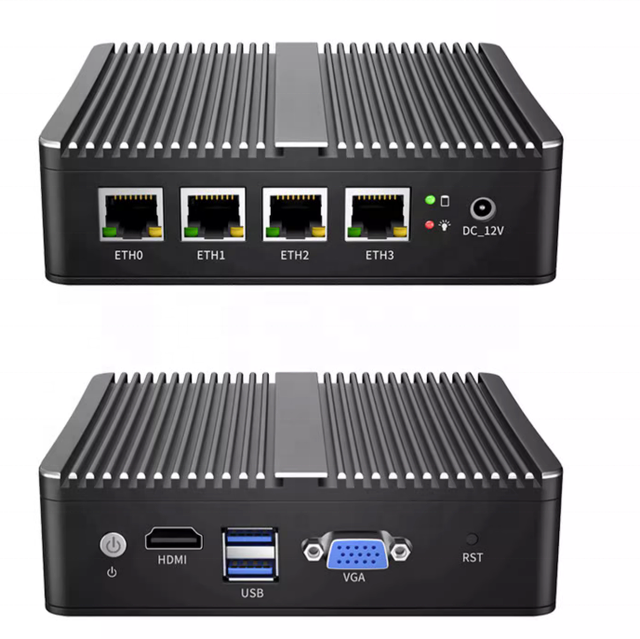 New Fanless Mini PC Celeron N2840/N2940/J1900 4x Ethernet Windows 10/11 Nuc Box OPNsense Pfsense Firewall Router 3-Year Warranty