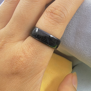 Anillo NFC Negro con Patrón, Joyería Inteligente de Cerámica NTAG216, Resistente al Agua IP68, para Uso Diario en Adultos y Niños - Product Image 6