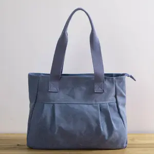 Grand sac cabas en toile avec impression personnalisée de plusieurs couleurs sac en coton à bandoulière sac en toile avec fermeture éclair pour femmes