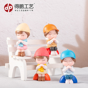 Miniature Cartoon Figurines D1514 Plastic <b>Dolls</b> For Desktop And Car Decor - Product Image 2