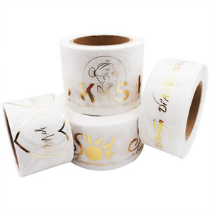 <strong>Waterproof</strong> Printing Logo Custom Vinyl Label Transparent Gold Foil <strong>Stickers</strong> - Product Image 5