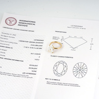 Bague de mariage pour femme en or jaune 18 carats plaqué or, sertie de diamants de laboratoire ovales personnalisables Goldleaf, certifiée IGI, style tendance