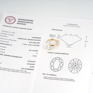 Bague de mariage classique en or jaune 18 carats plaqué or, diamant de laboratoire ovale sur mesure Goldleaf, certifié IGI, pour femme, 5,9 g - Product Image 2