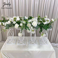 JINDY Neues Design Hochzeits- und Partyzubehör Weißer Metall-Blumenständer für Hochzeits- und Partydekoration