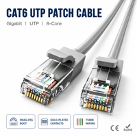Stok Tersedia Kabel Patch Cat6 Cat6a UTP FTP SFTP CCA RJ45 T568B Hitam Kabel Ethernet untuk WiFi 6E Esports SOHO Jaringan