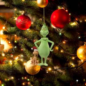 6 Pieces <strong>Christmas</strong> <strong>Tree</strong> Ornaments Flat Pendant with Lanyard Prevently <strong>Grinch</strong> Hanging Ornament - Product Image 4