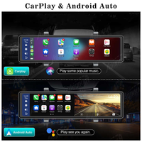 Caméra de tableau de bord ADINKAM IPS Mirror Dash Cam 11,26 pouces 4K avec Bluetooth, CarPlay sans fil, écran tactile, Android Auto, stéréo, aide au recul et amplificateur