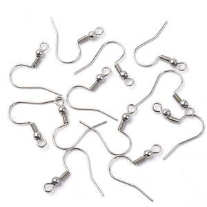 Ganchos para orejas de acero inoxidable de 2.0 mm, accesorios para la fabricación de pendientes, piezas para joyería DIY. - Product Image 2