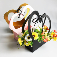 Sac à fleurs Unique en papier avec poignée, pour la saint-valentin, sac en carton, boîte à fleurs pour cadeau, vente en gros