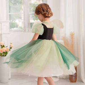 Robe de princesse en tulle personnalisée pour filles, manches bouffantes, robe de bal à lacets pour Halloween, cosplay et événements festifs - Product Image 3