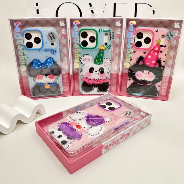 Cute Cartoon Dog cat Colorful Phone Shell Waterproof Fashion Girls Mobile Phone Cases