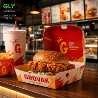 Scatola Personalizzata per Hamburger e Pollo Fritto, Confezione Usa e Getta in Carta per Asporto, Scatola a Conchiglia per Fast Food