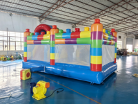 Château gonflable à thème Lego avec toboggan, château gonflable pour enfants pour location de fête
