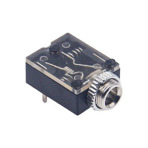 PJ-324M แจ็คเสียงสเตอริโอขนาด 3.5 มม., ขาเสียบ 3 พินแบบแนวนอนพร้อมเปลือกทองเหลืองและน็อตเกลียว, ฝาครอบโปร่งใส - Product Image 5