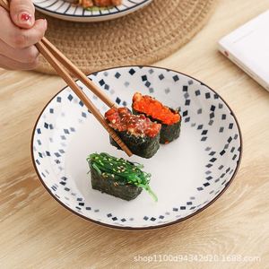 Japanese Striped Underglaze Color High Aesthetic <b>Ceramic</b> Restaurant Kitchen Dinner Dishes <b>Plates</b> - Product Image 4
