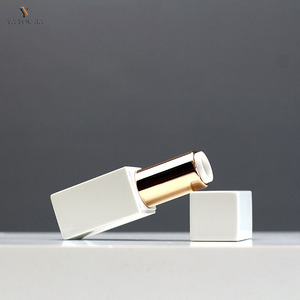 Nouveau stock – Tube de rouge à lèvres carré magnétique lesté en ABS de 3,5 g avec capuchon à vis, couleur blanche, pour baume à lèvres - Product Image 4