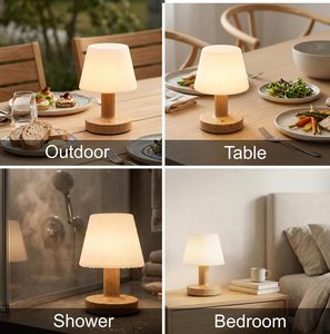 Lampe de table moderne de luxe en métal, design champignon carré, à piles, lampes de lecture, décoration intérieure, lampes de chevet pour chambre à coucher - Product Image 5