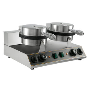 WeWork Kommerzieller Waffeleisen, Antihaftbeschichtet, 1200Wx2 Elektrischer Doppel-Rundwaffelautomat - Product Image 6