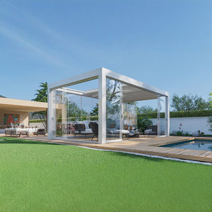 Pabellón Telescópico Bioclimático Eléctrico de Aluminio Totalmente Personalizable LFL, Toldo Impermeable con Rejillas, Decoración para Balcón Exterior - Product Image 2