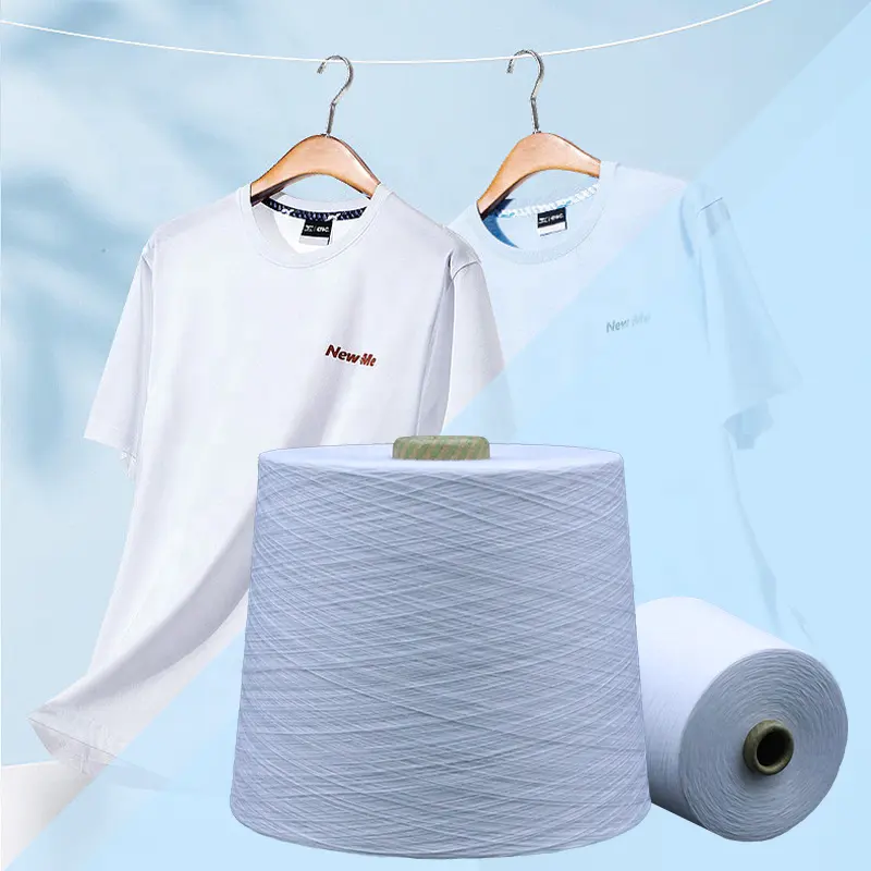 Hot Sale Polyester Viscose Blended Raw White Yarn para tricô e tecelagem
